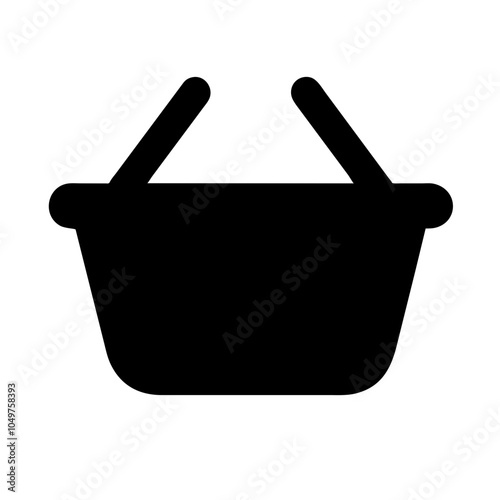 Icon of a shopping basket, representing retail and shopping