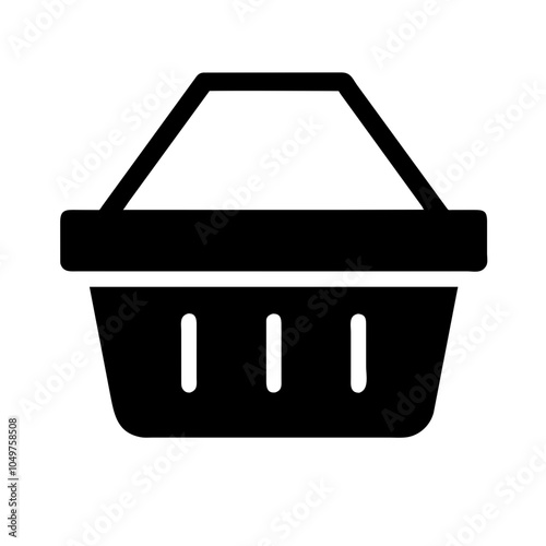 Icon of a shopping basket, representing retail and shopping