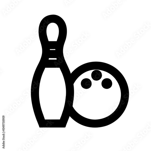  Icon of a bowling ball and pins representing the sport