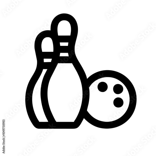  Icon of a bowling ball and pins representing the sport