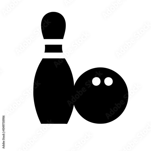  Icon of a bowling ball and pins representing the sport