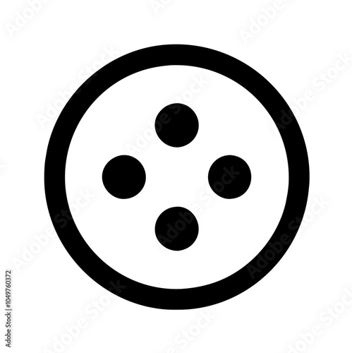 Icon of a button, often used in user interfaces or clothing