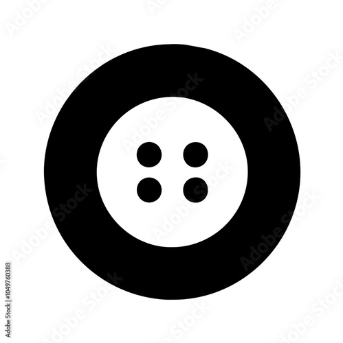 Icon of a button, often used in user interfaces or clothing