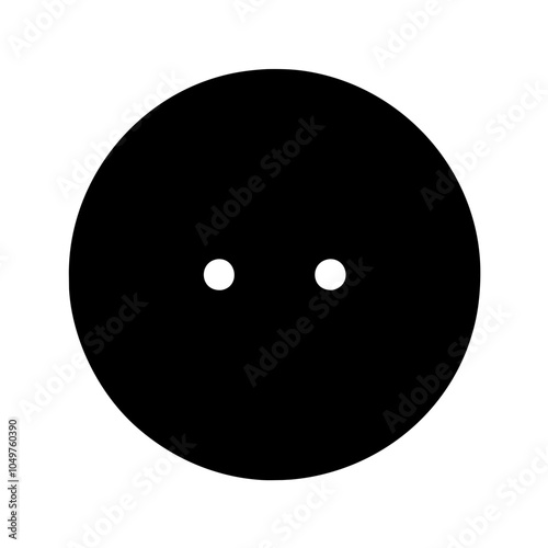 Icon of a button, often used in user interfaces or clothing