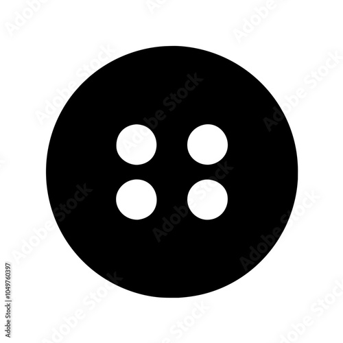 Icon of a button, often used in user interfaces or clothing