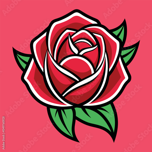 red rose logo icon vector design
