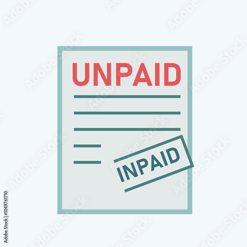 Invoice Unpaid icon vector art image.