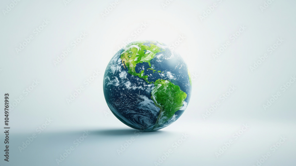 A detailed view of planet Earth showcasing its continents and oceans against a clean white background emphasizing its vibrancy and beauty A detailed view of planet Earth showcasing its continents and oceans against a clean white background emphasizing its vibrancy and beauty