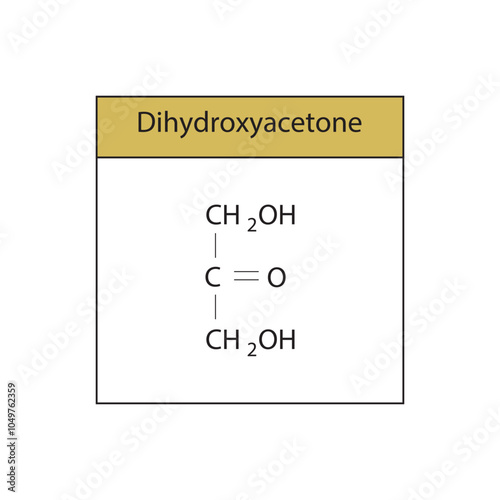 Dihydroxyacetone skeletal structure diagram.Ketose compound molecule scientific illustration.