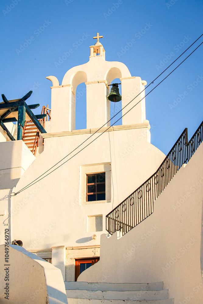 Fototapeta premium Church tower in a village in Greece