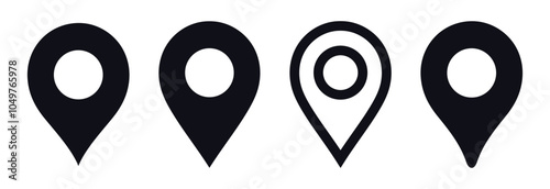  Map Logo Location Icon. Map locators vector icon set