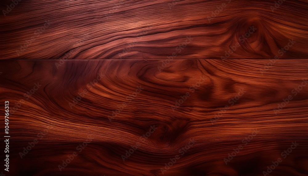 Fototapeta premium Luxurious Mahogany Wood Texture with Rich, Warm Tones and Intricate Grain Patterns. Ideal for Use in Premium Backgrounds, Interior Design Elements, Furniture Surfaces, and Rustic Aesthetic Projects