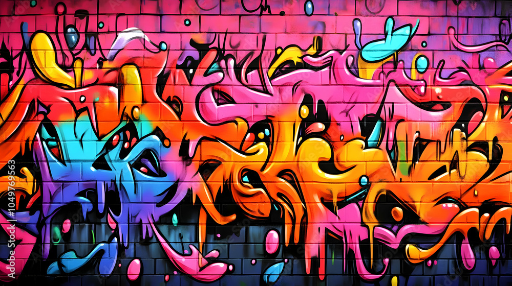 Abstract Graffiti Wall Art - Urban Street Art Illustration