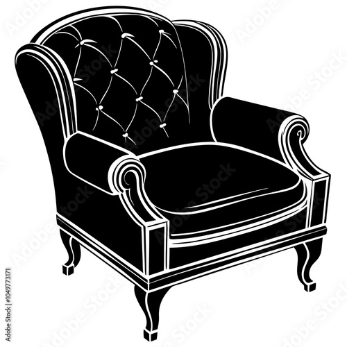 club chair  silhouette vector art 