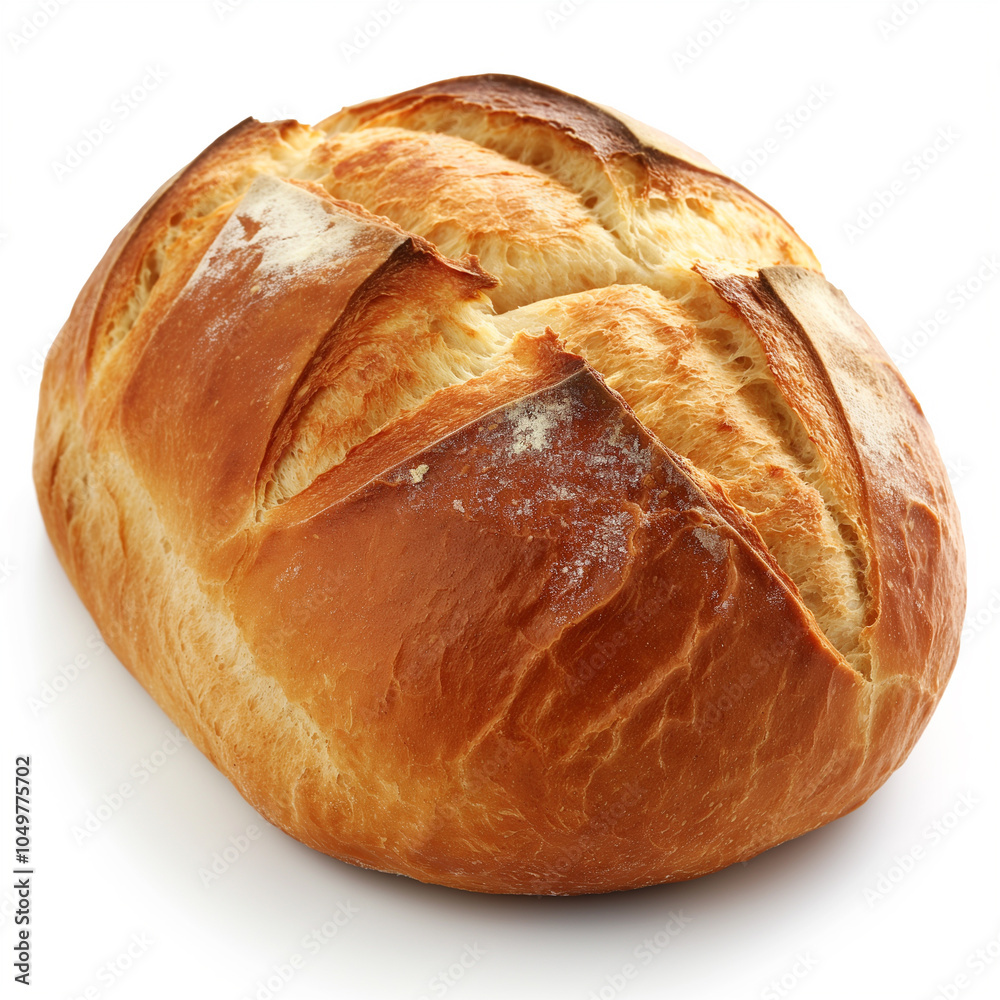 loaf of bread isolated on white