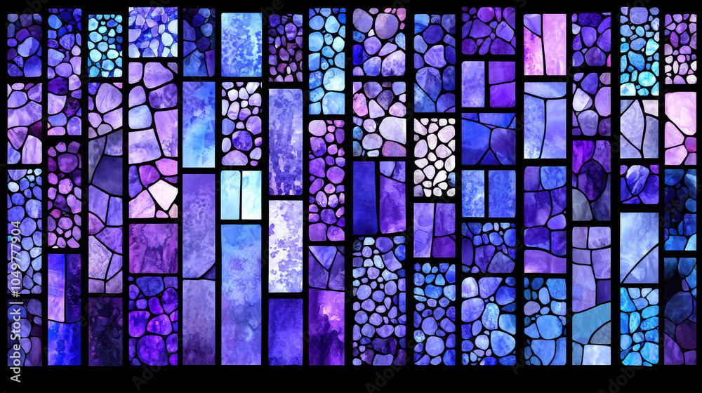 custom made wallpaper toronto digitalVibrant stained glass artwork featuring mosaic of purple hues, showcasing various shapes and textures that create joyful and artistic expression