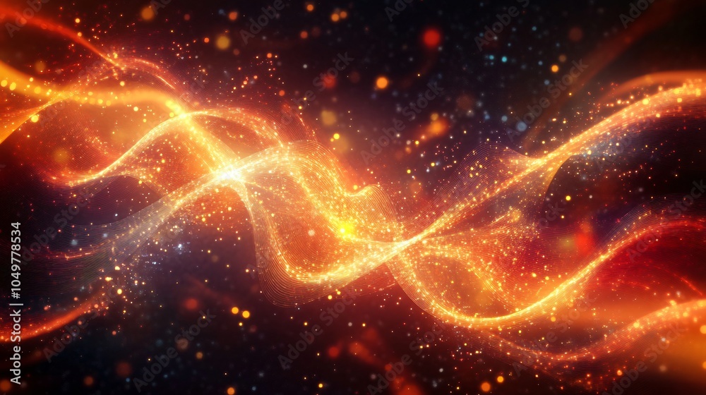 Abstract Orange And Yellow Glowing Particles Abstract Orange And Yellow Glowing Particles