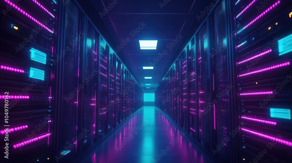 Neon Server Room. Neon Server Room.