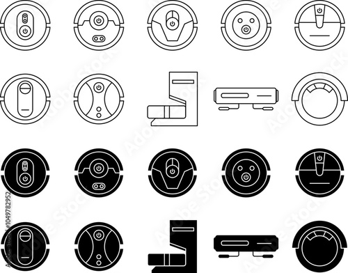 Roomba vacuum cleaner robot icon