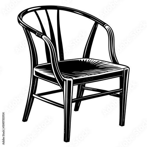 Wishbone Chair silhouette vector art 
