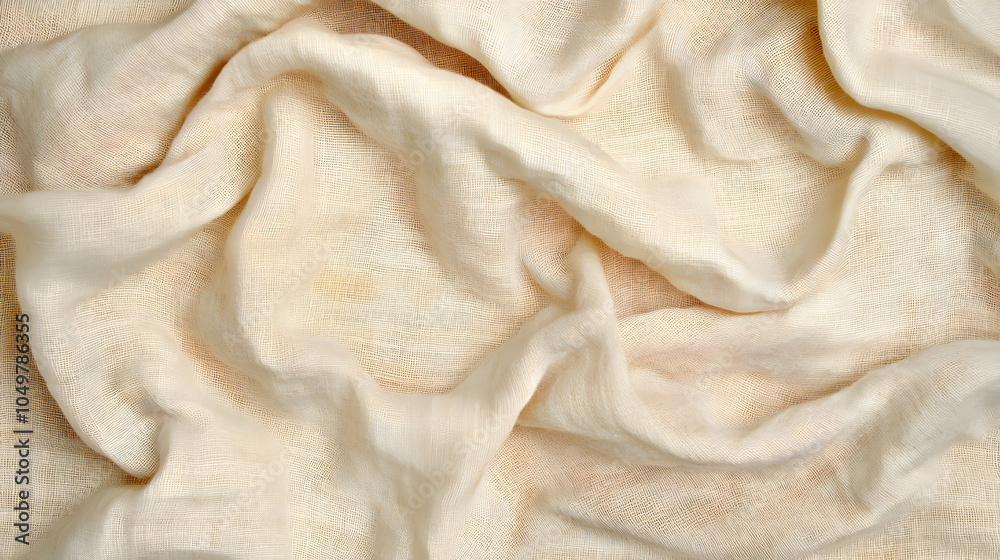 Creamy Fabric Texture - Wrinkled Cloth Background Creamy Fabric Texture - Wrinkled Cloth Background