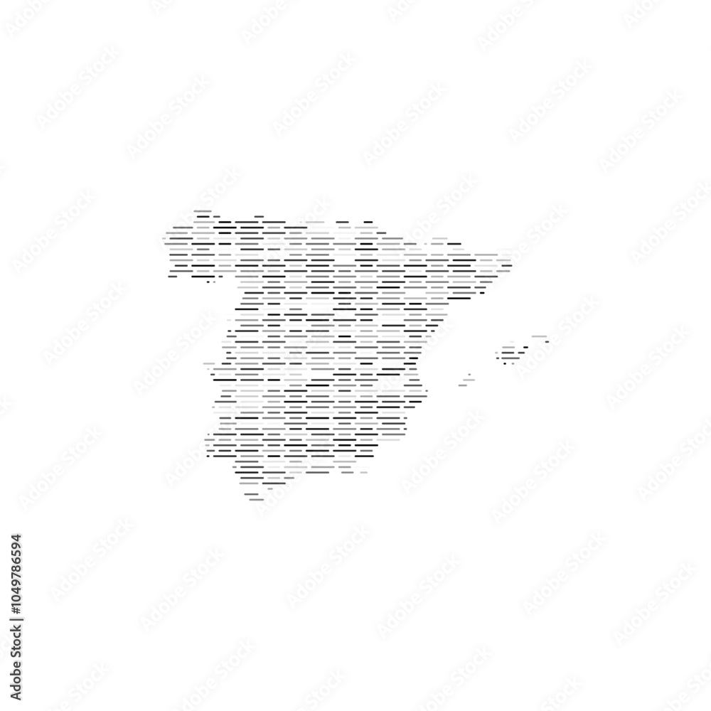 Fototapeta premium spain country map tech border vector icon illustration