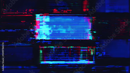 Abstract Glitch Background - Blue, Red, Green