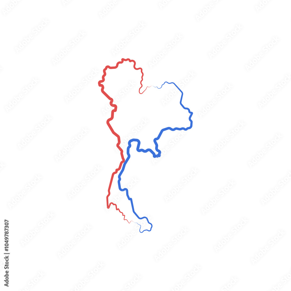 thailand country map line border vector icon illustration thailand country map line border vector icon illustration