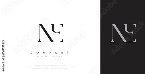 Initial NE Logo Design Vector 