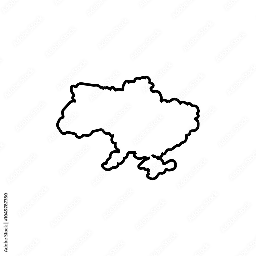 ukraine country map black line border vector icon illustration ukraine country map black line border vector icon illustration