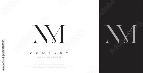 Initial NM Logo Design Vector 