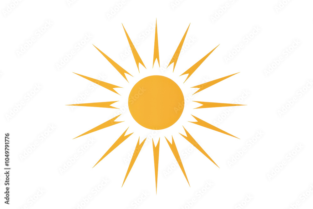 Stylized illustration of a radiant sun with sharp rays, evoking a sense of warmth, energy, and brightness, perfect for summer themes. Stylized illustration of a radiant sun with sharp rays, evoking a sense of warmth, energy, and brightness, perfect for summer themes.