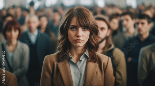 Wallpaper Mural A woman looking at the camera in a crowd Torontodigital.ca