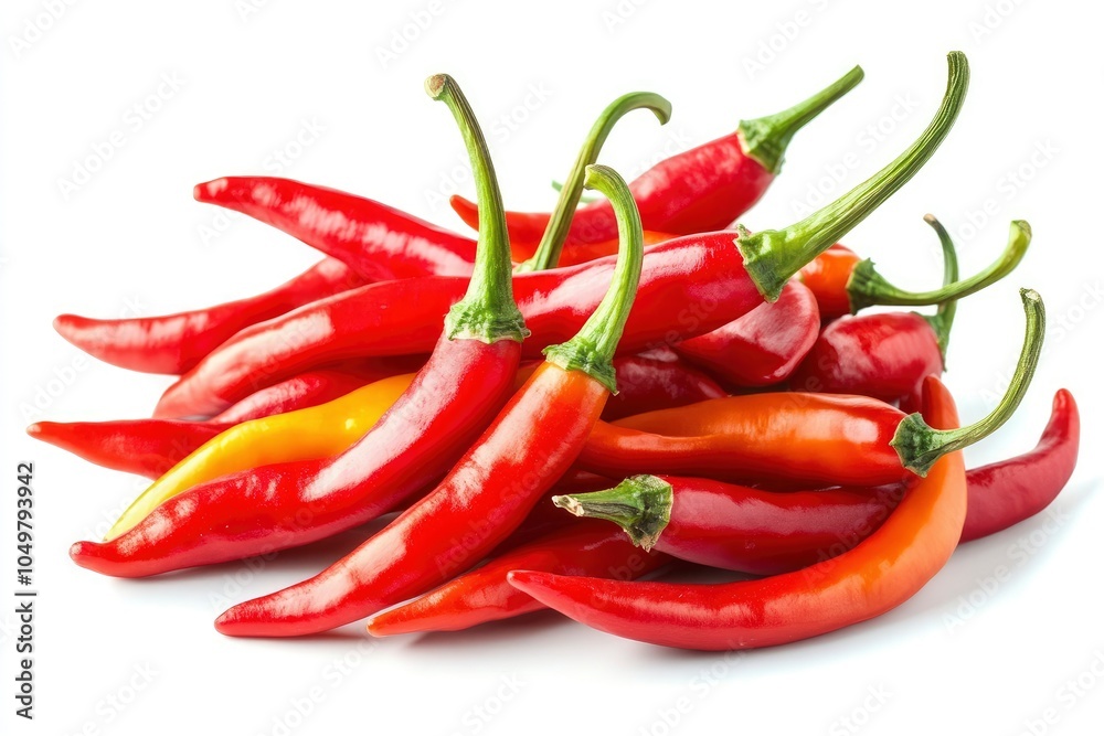 Chilli pepper isolated on white background - generative ai Chilli pepper isolated on white background - generative ai