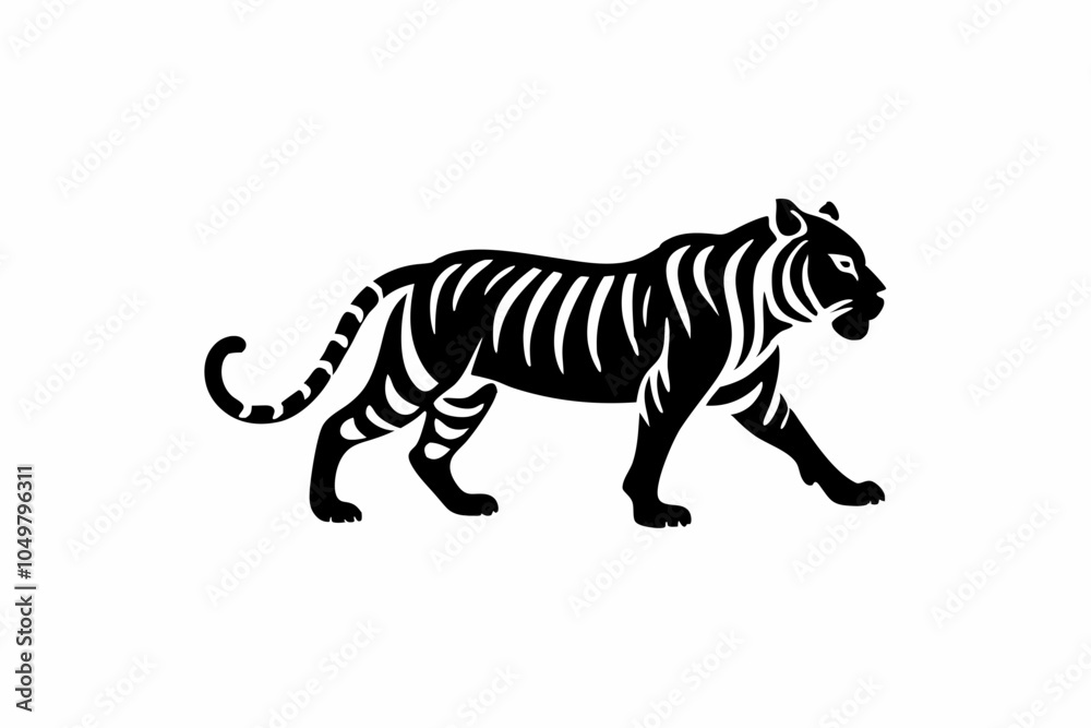 Obraz premium Powerful Tiger Silhouette Design