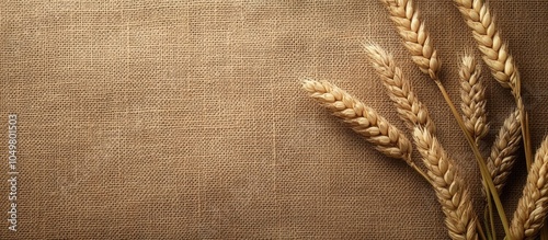 Wheat on a sackcloth backgr...