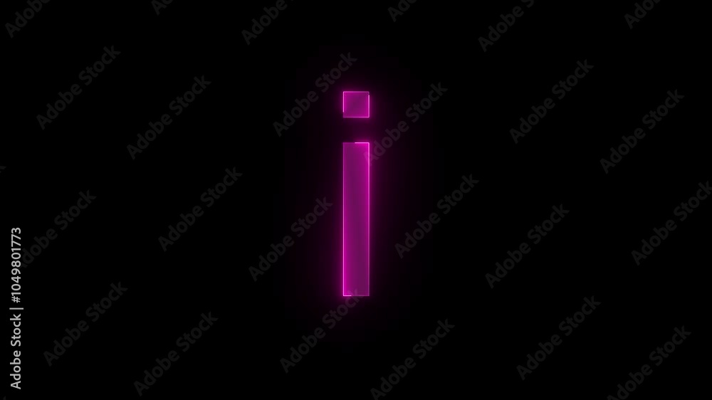 Info i stroke icon glowing neon pink color animation Info i stroke icon glowing neon pink color animation
