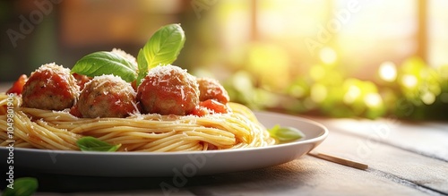 Italian spaghetti pasta wit...