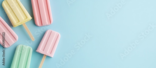Top view of pastel popsicle...