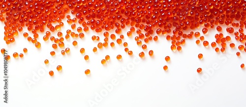 Red caviar on a white backg...