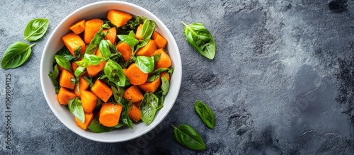 Carrot salad with basil in ...