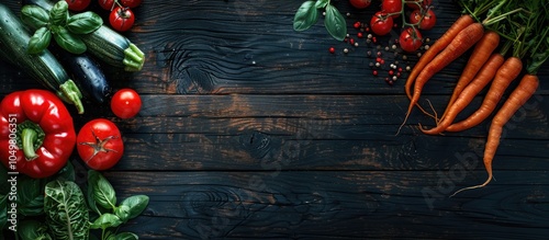 Fresh vegetables on a dark ...