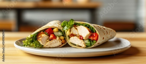 A healthy chicken salad wra...