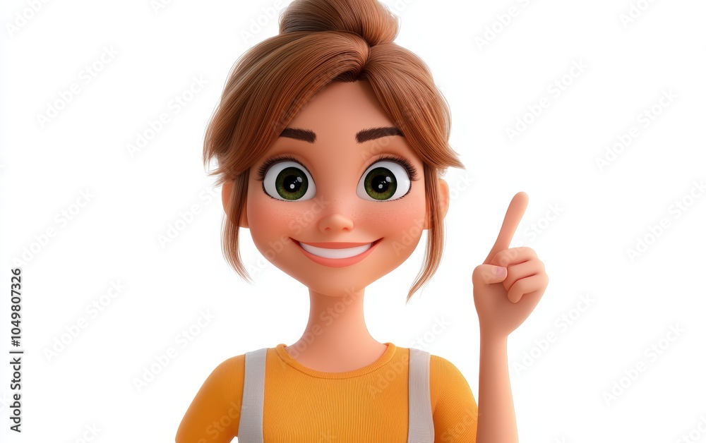 3d funny cartoon beautiful pretty woman personage isolated stock photo on white background 3d funny cartoon beautiful pretty woman personage isolated stock photo on white background