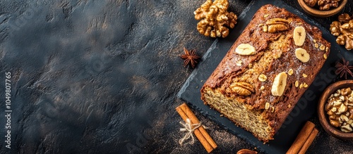 Banana bread with nuts and ...