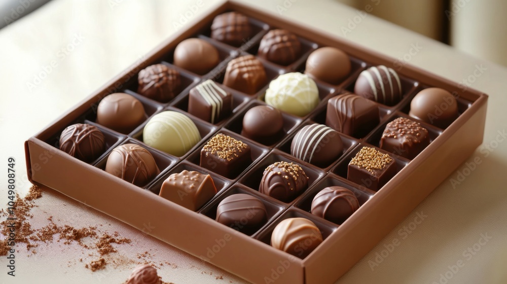 Obraz premium Decorative Chocolate Box with Gourmet Treats