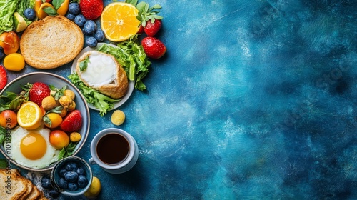 Wallpaper Mural Vibrant and Satisfying Breakfast Spread on Neutral Background Torontodigital.ca