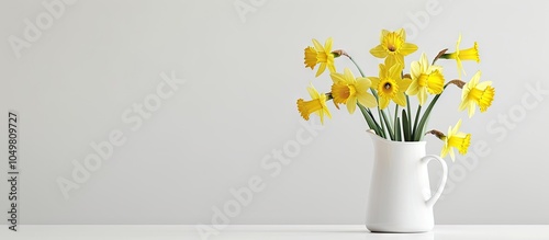 Daffodils in a jug against ...