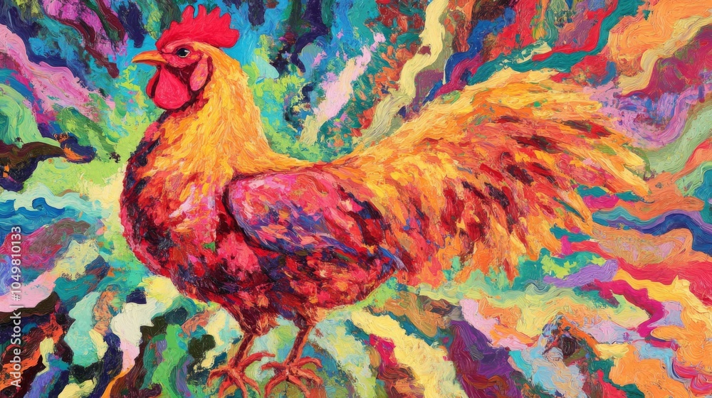 Fototapeta premium Vibrant Fried Chicken Artwork for Casual Dining