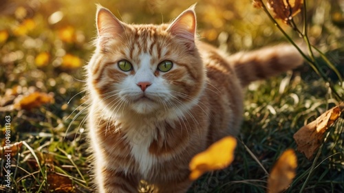 cat in autumn 